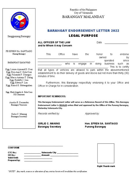 sample endorsement letter for barangay clearance|Authorization Letter Philippines (Free Editable Sample .